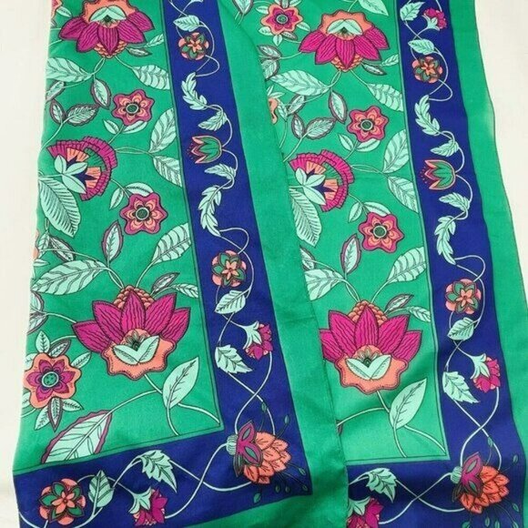 Scarf Handkerchief Tablecloth Bandanna Big 30” Square Flower Boho Hippie Retro - Picture 7 of 12